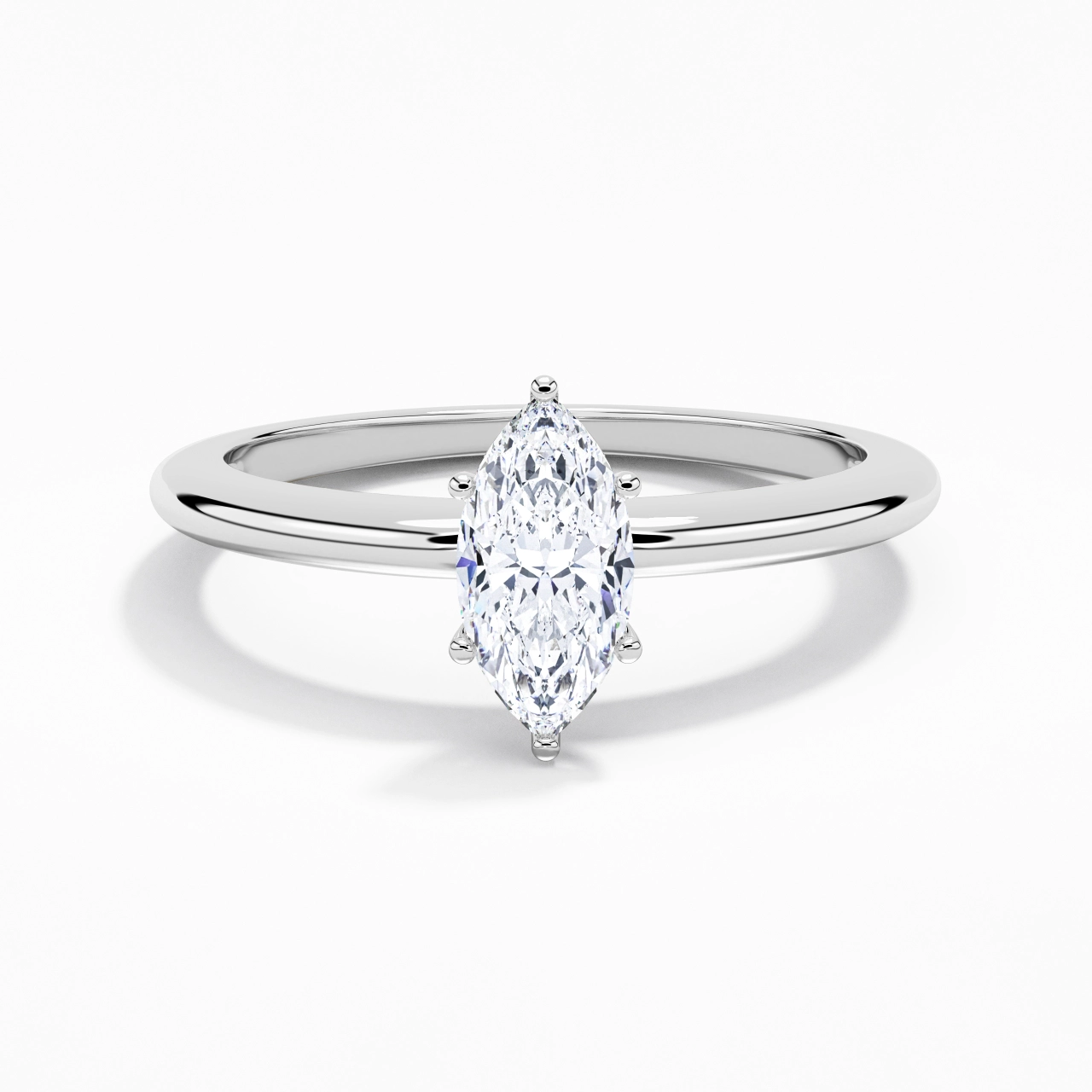 Classic Simple Marquise Cut Engagement Ring