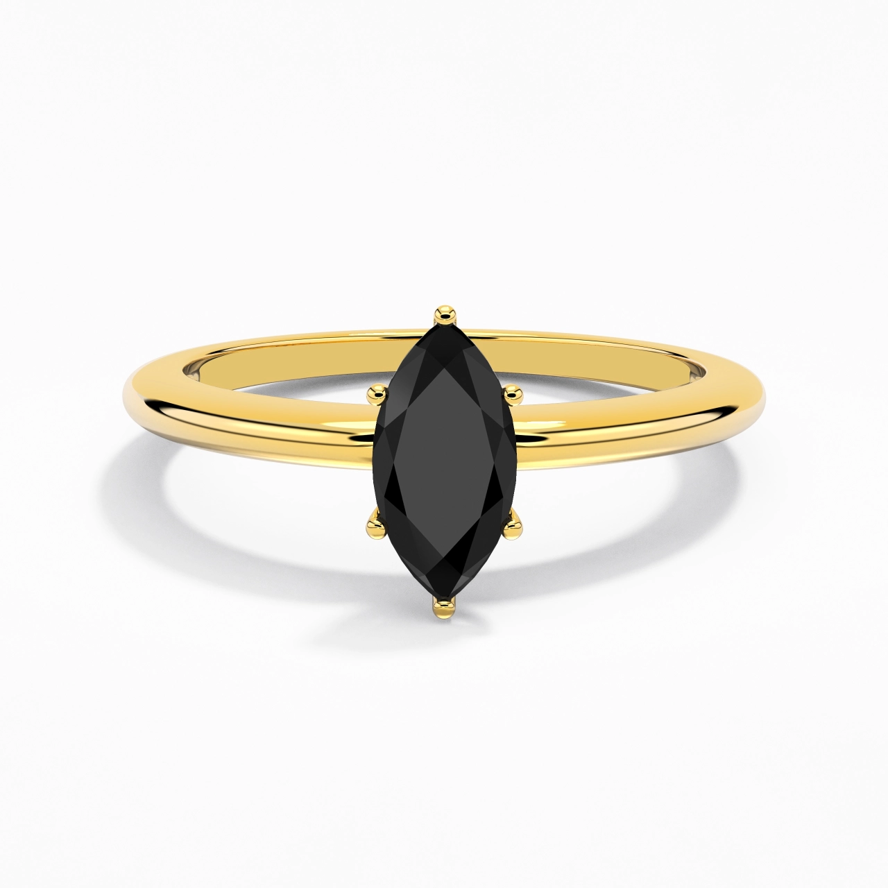 Classique Simple Marquise Coupé Bague de fiançailles