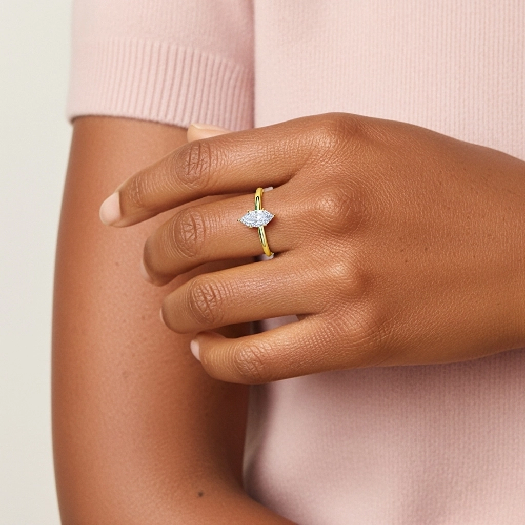 Classic Simple Marquise Cut Engagement Ring