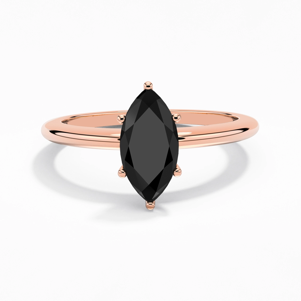 Classique Simple Marquise Coupé Bague de fiançailles