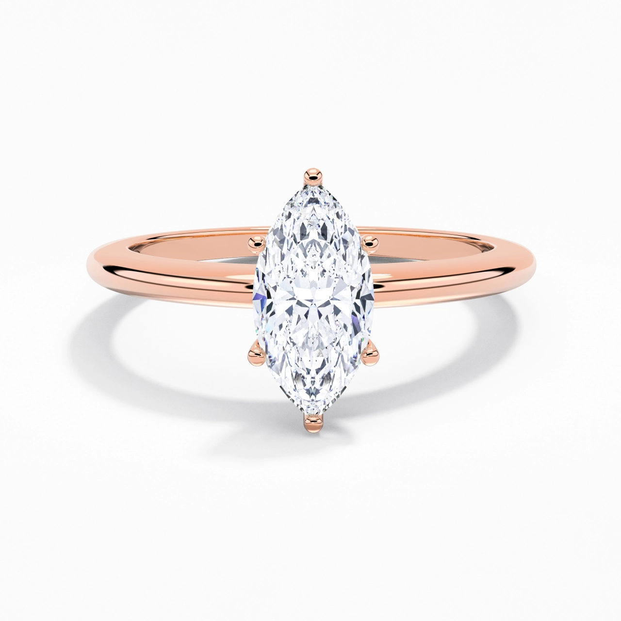 Classic Simple Marquise Cut Engagement Ring