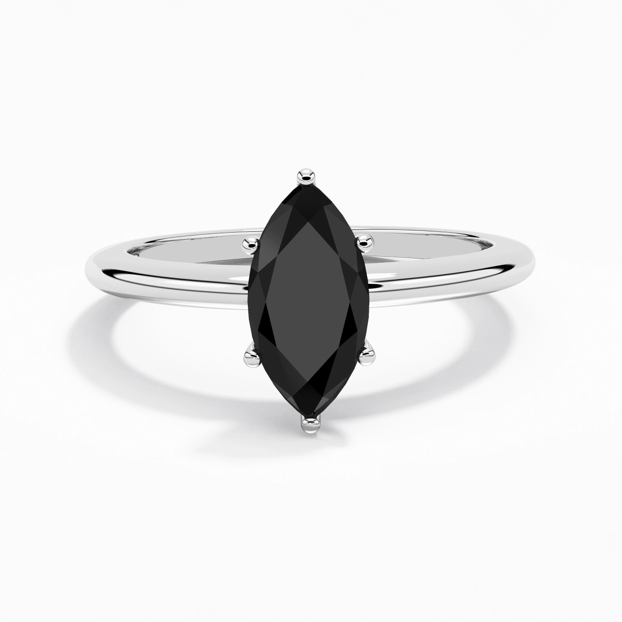 Classique Simple Marquise Coupé Bague de fiançailles