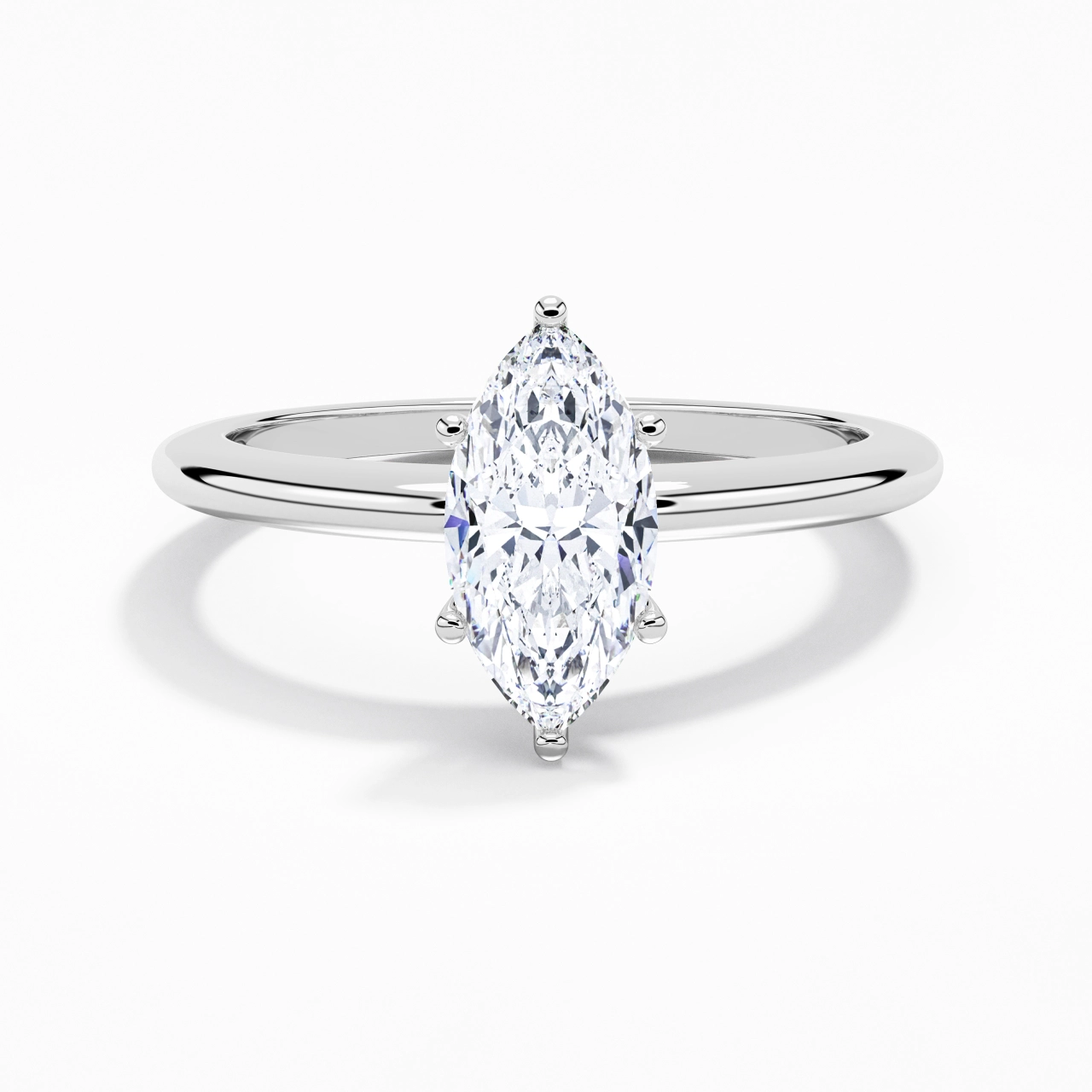 Classique Simple Marquise Coupé Bague de fiançailles