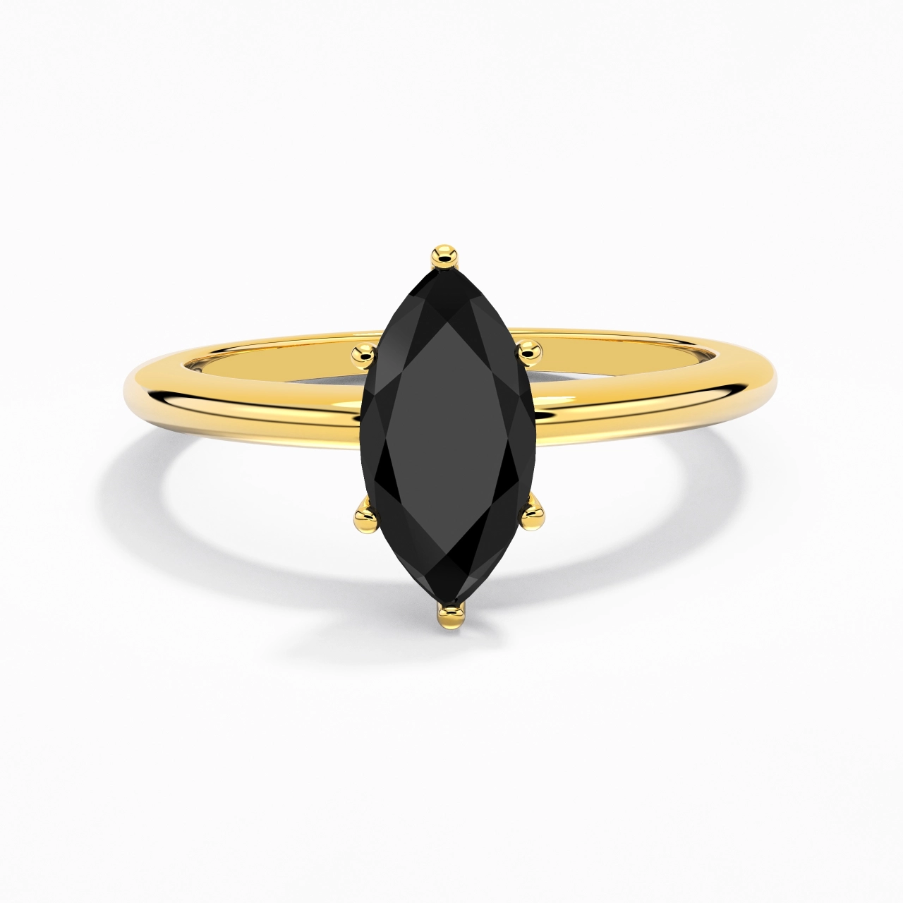 Classique Simple Marquise Coupé Bague de fiançailles