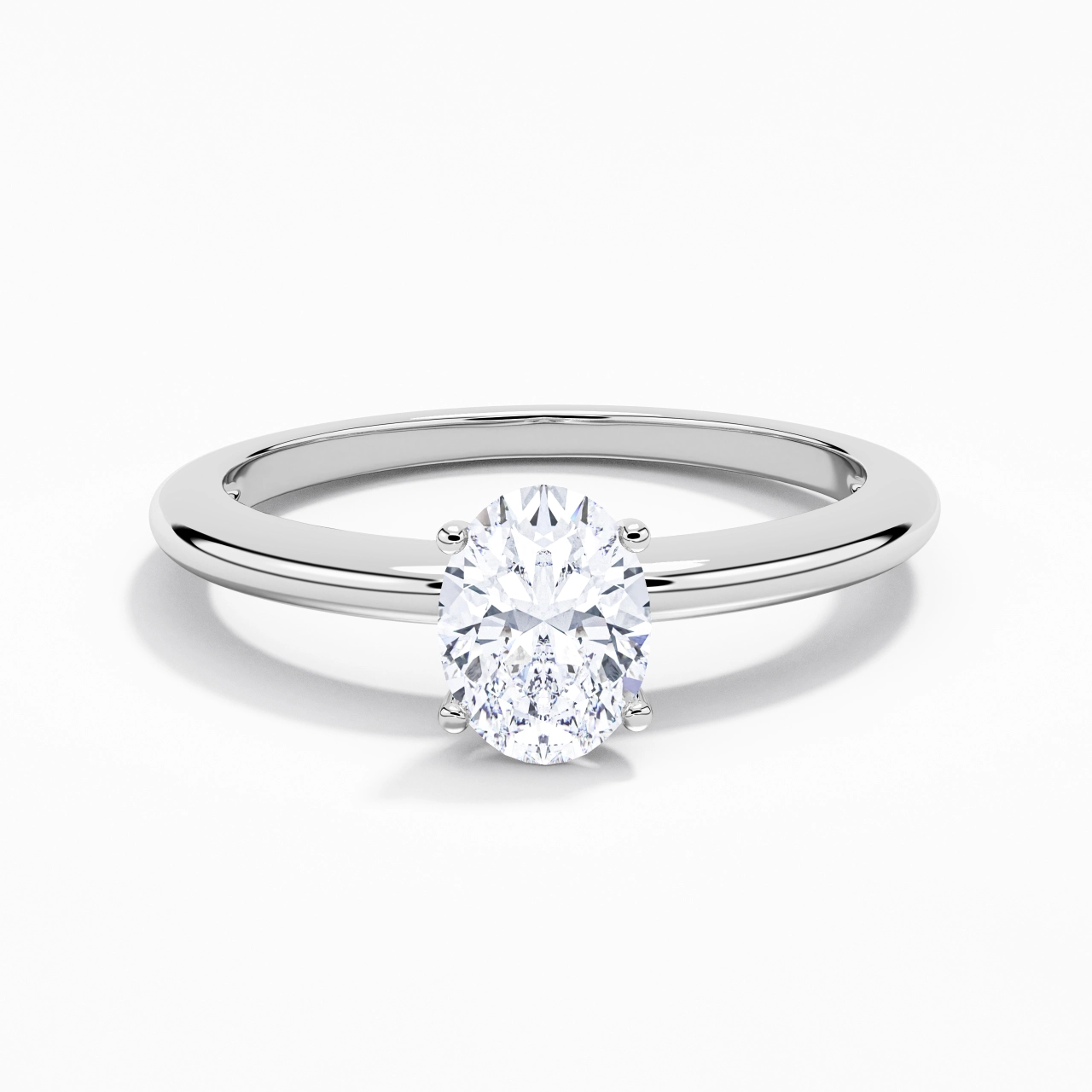 Classique Simple Ovale Coupé Bague de fiançailles