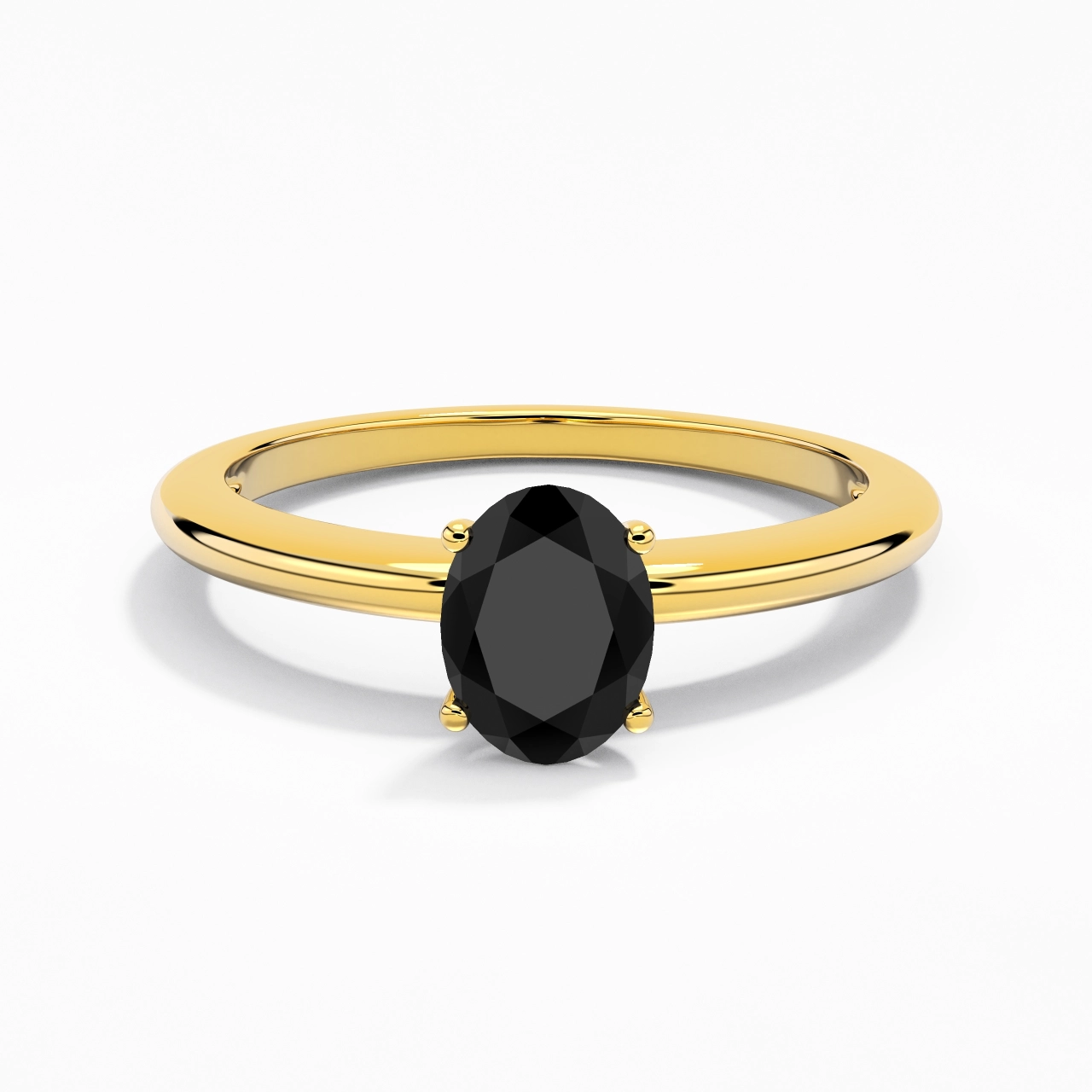 Classique Simple Ovale Coupé Bague de fiançailles