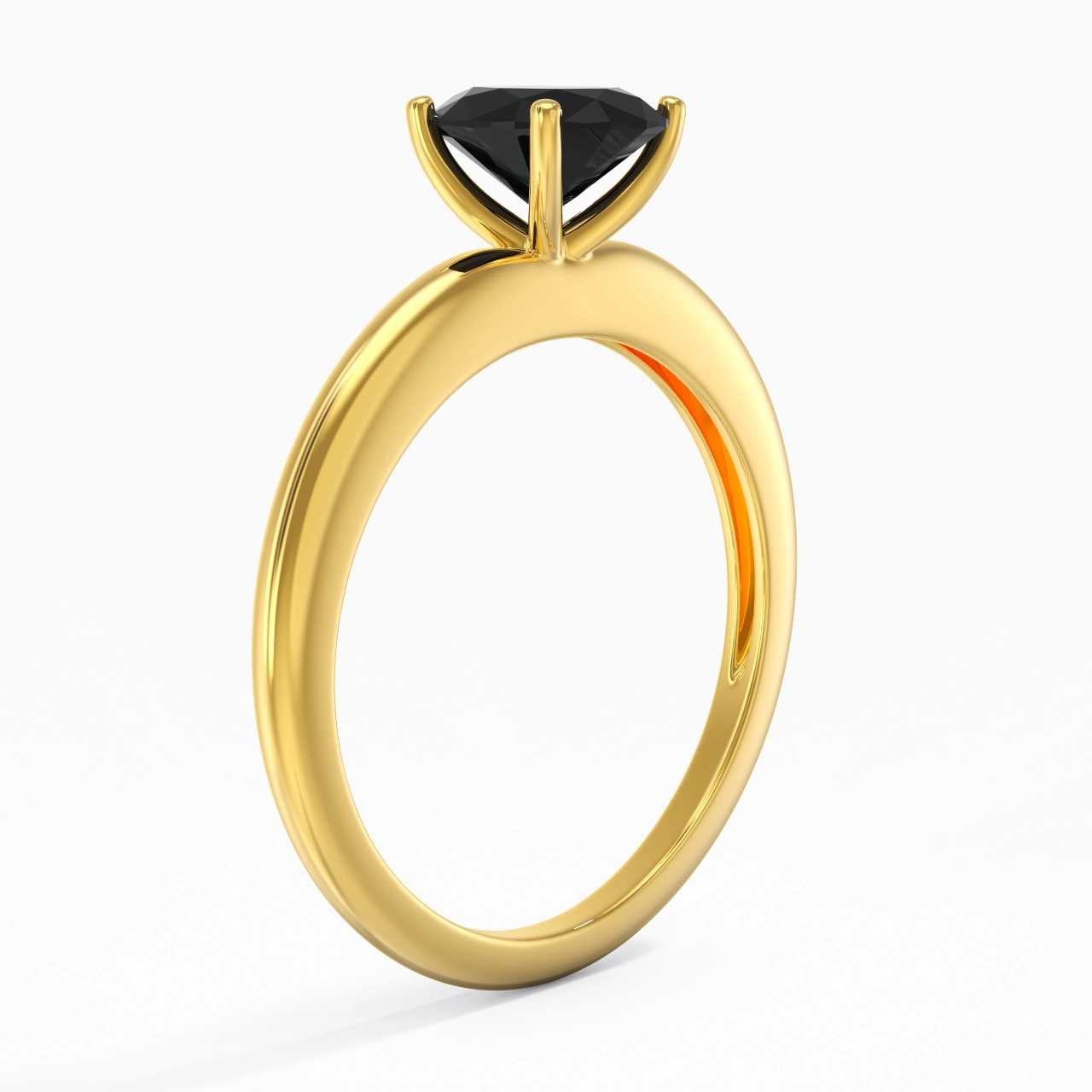 Classique Simple Ovale Coupé Bague de fiançailles