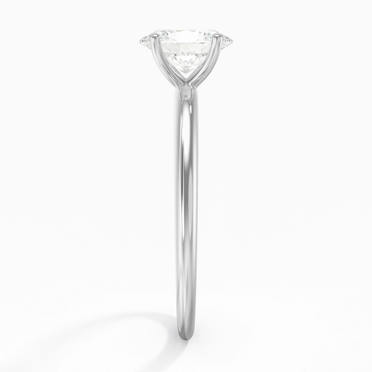 Classique Simple Ovale Coupé Bague de fiançailles