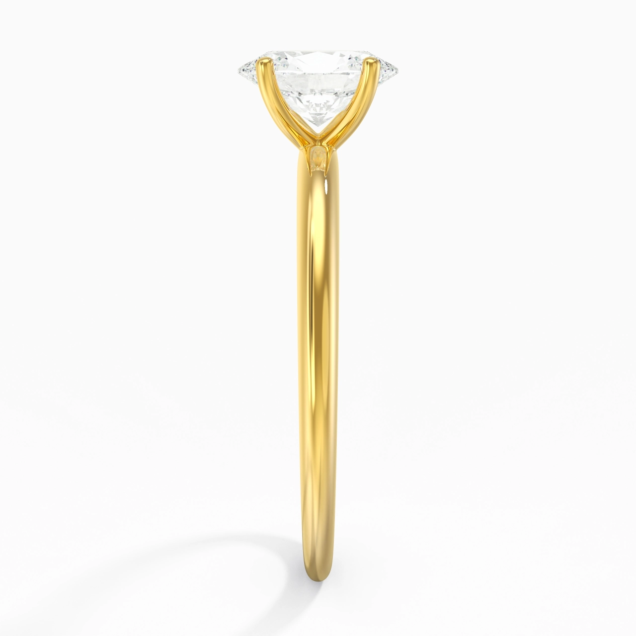 Classique Simple Ovale Coupé Bague de fiançailles