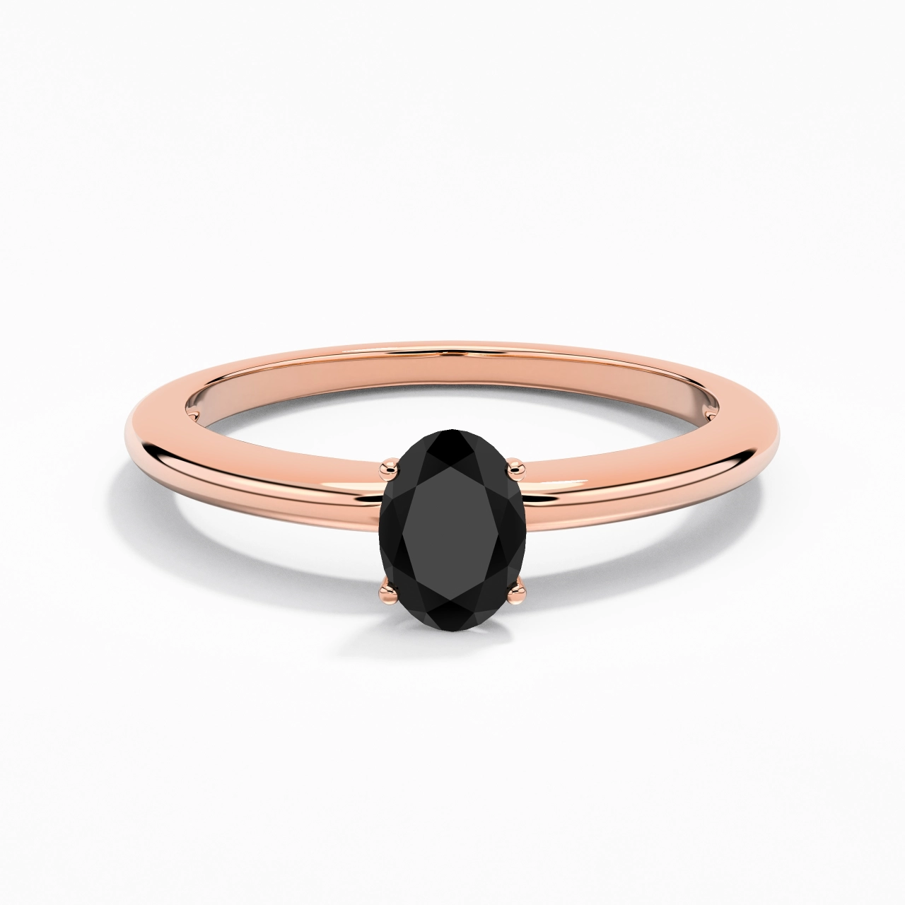 Classique Simple Ovale Coupé Bague de fiançailles