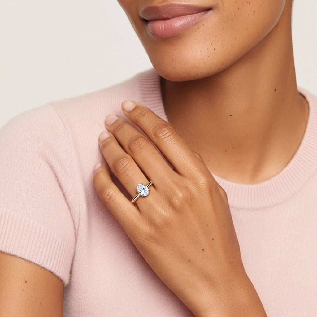 Classic Simple Oval Cut Engagement Ring