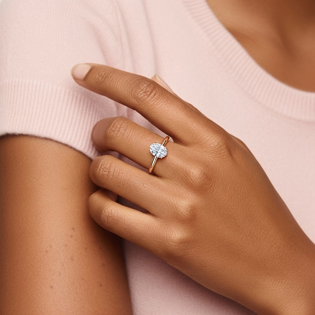 Classic Simple Oval Cut Engagement Ring