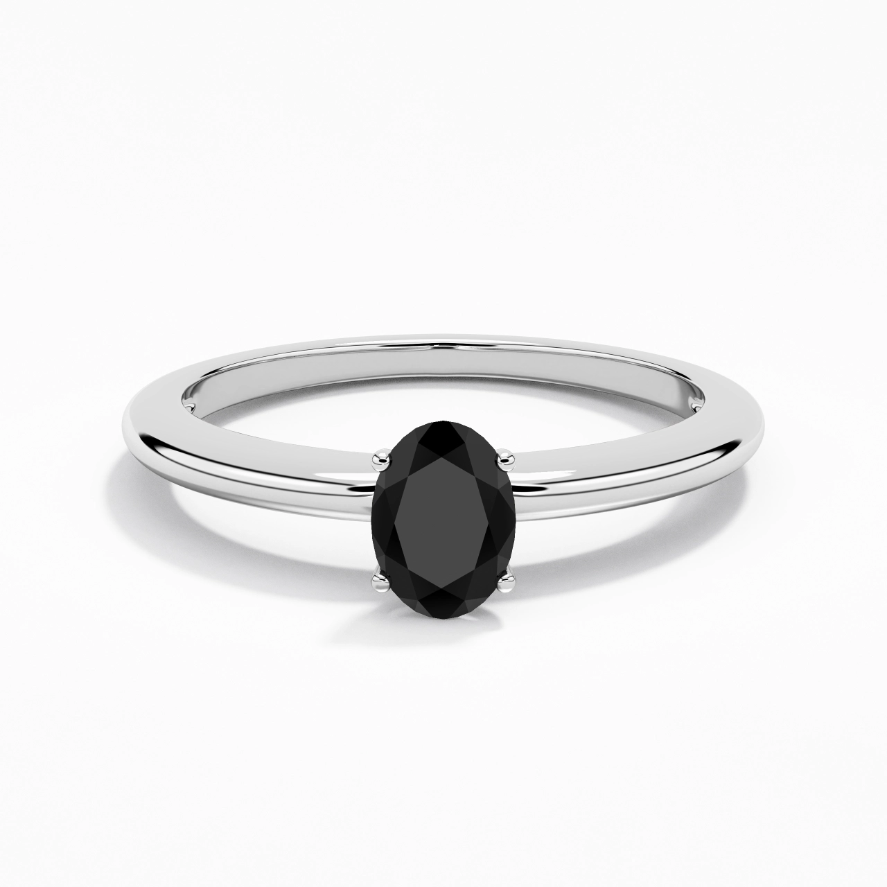 Classique Simple Ovale Coupé Bague de fiançailles