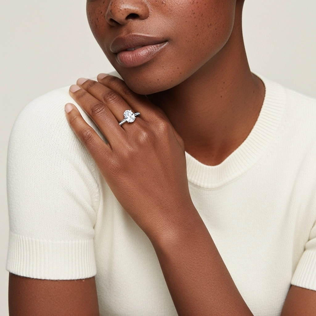 Classic Simple Oval Cut Engagement Ring