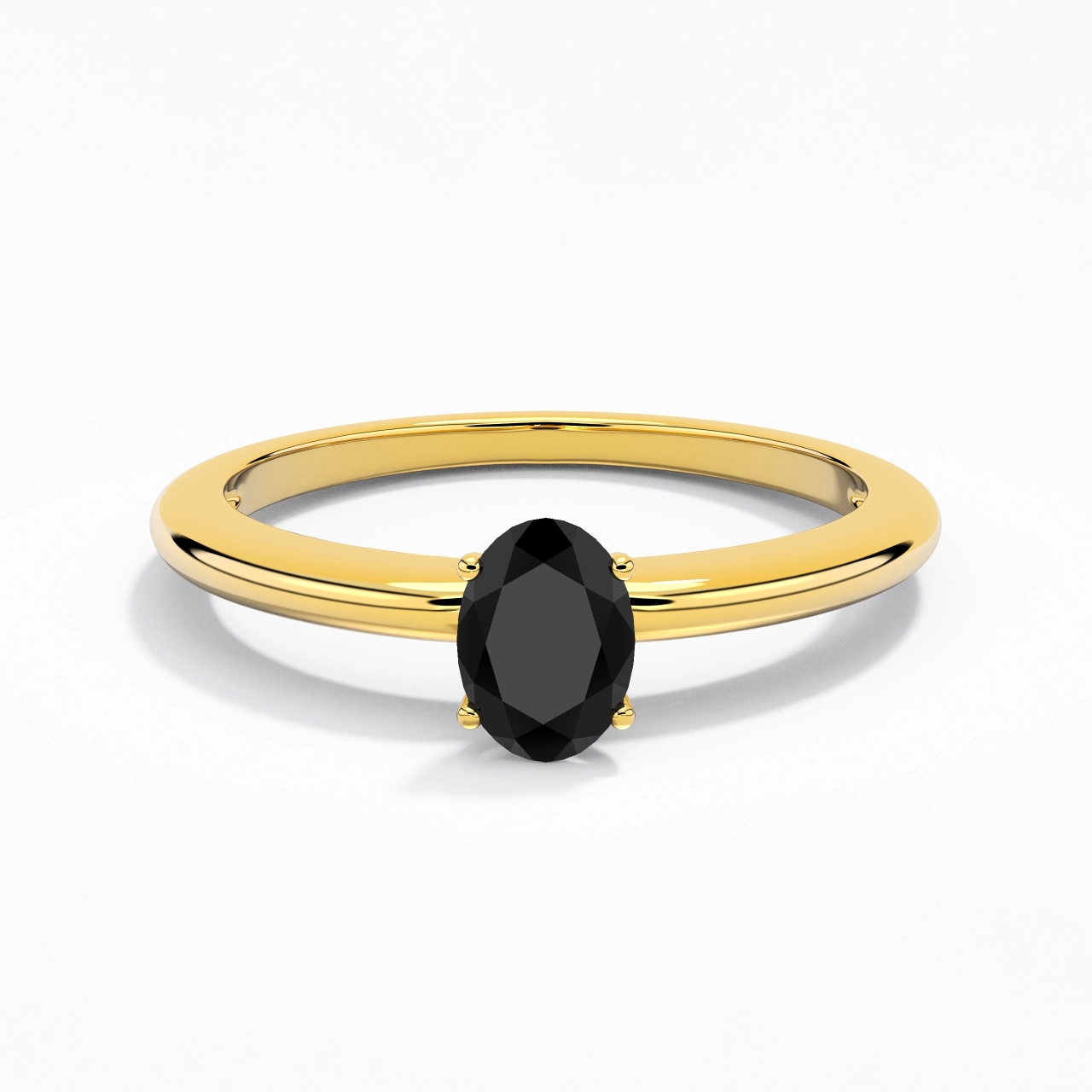Classique Simple Ovale Coupé Bague de fiançailles