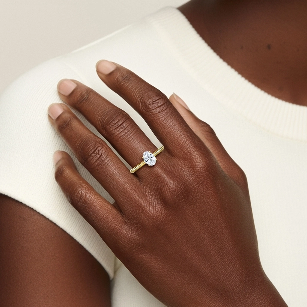 Classic Simple Oval Cut Engagement Ring