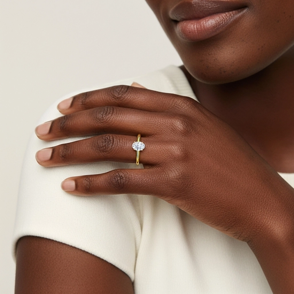 Classic Simple Oval Cut Engagement Ring