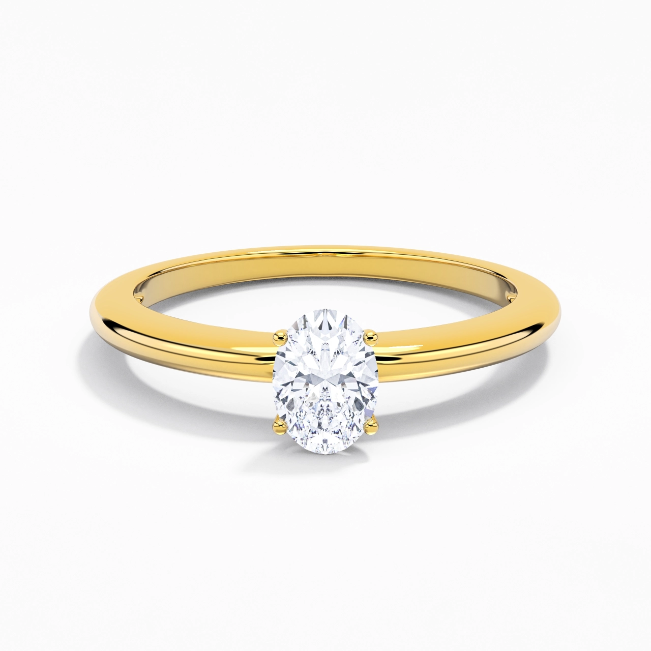Classic Simple Oval Cut Engagement Ring