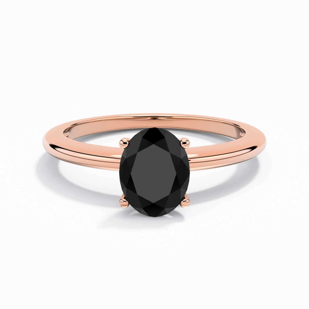 Classique Simple Ovale Coupé Bague de fiançailles