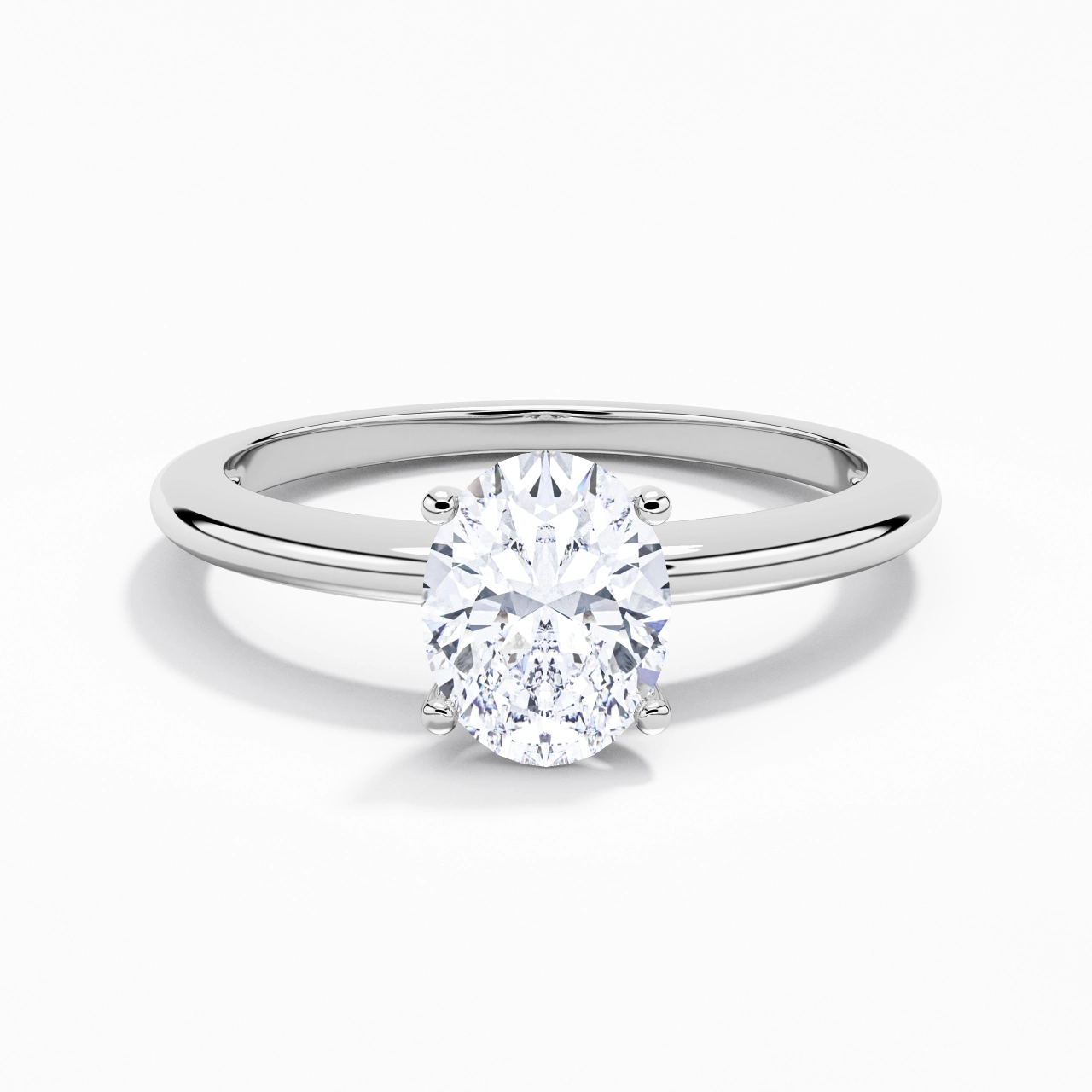 Classique Simple Ovale Coupé Bague de fiançailles