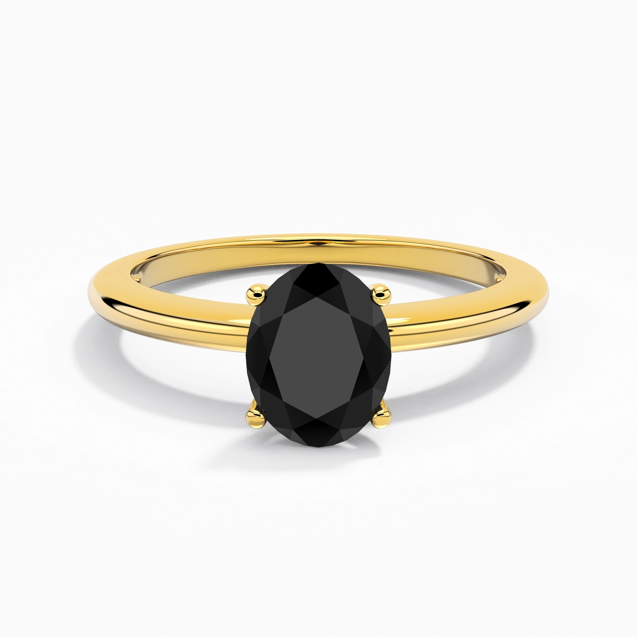 Classique Simple Ovale Coupé Bague de fiançailles