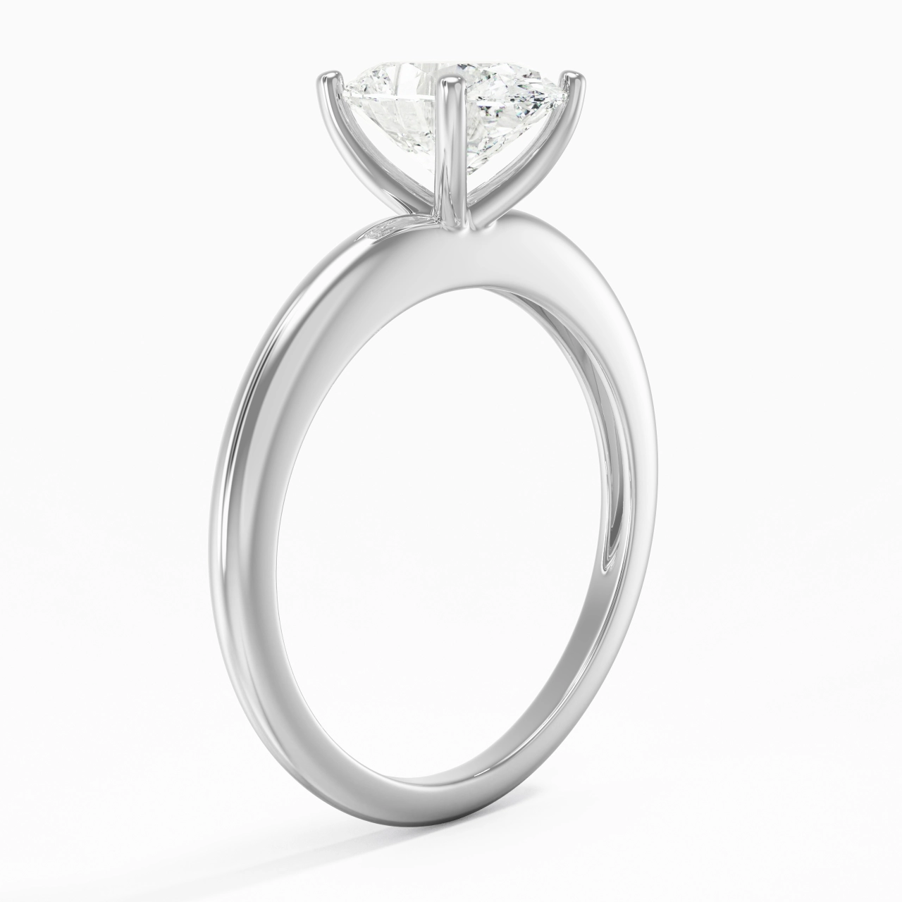 Classique Simple Ovale Coupé Bague de fiançailles
