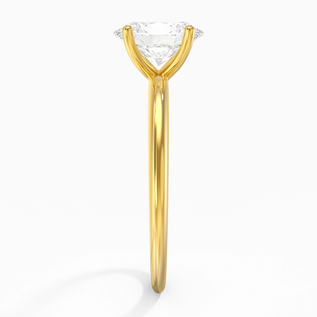 Classique Simple Ovale Coupé Bague de fiançailles