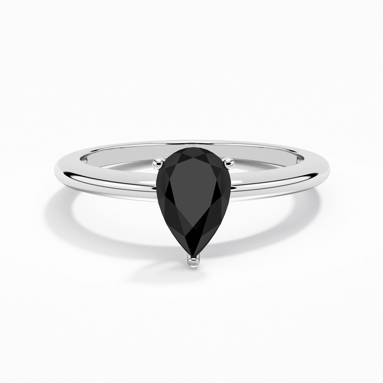 Classique Simple Poire Coupé Bague de fiançailles