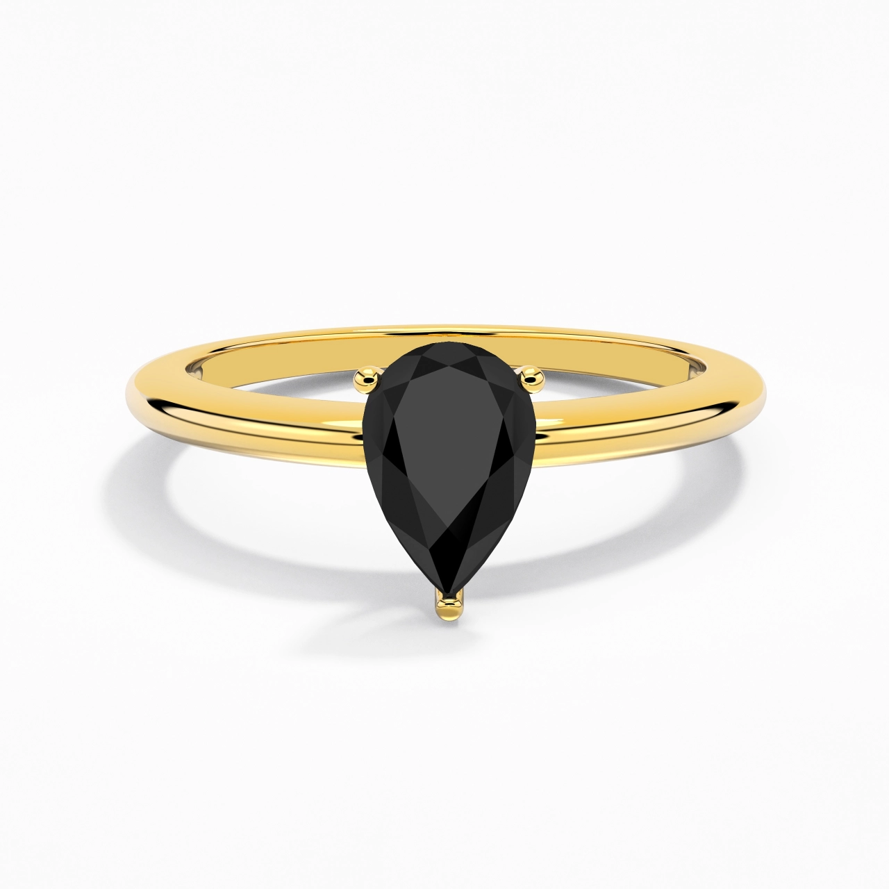 Classique Simple Poire Coupé Bague de fiançailles