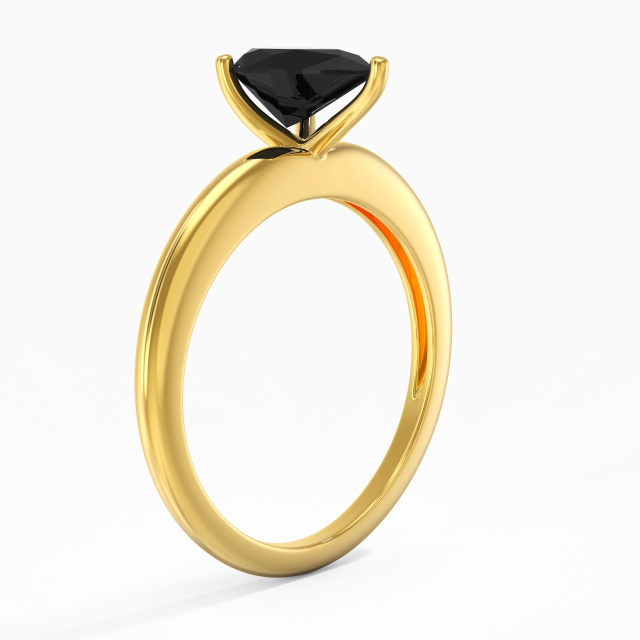 Classique Simple Poire Coupé Bague de fiançailles