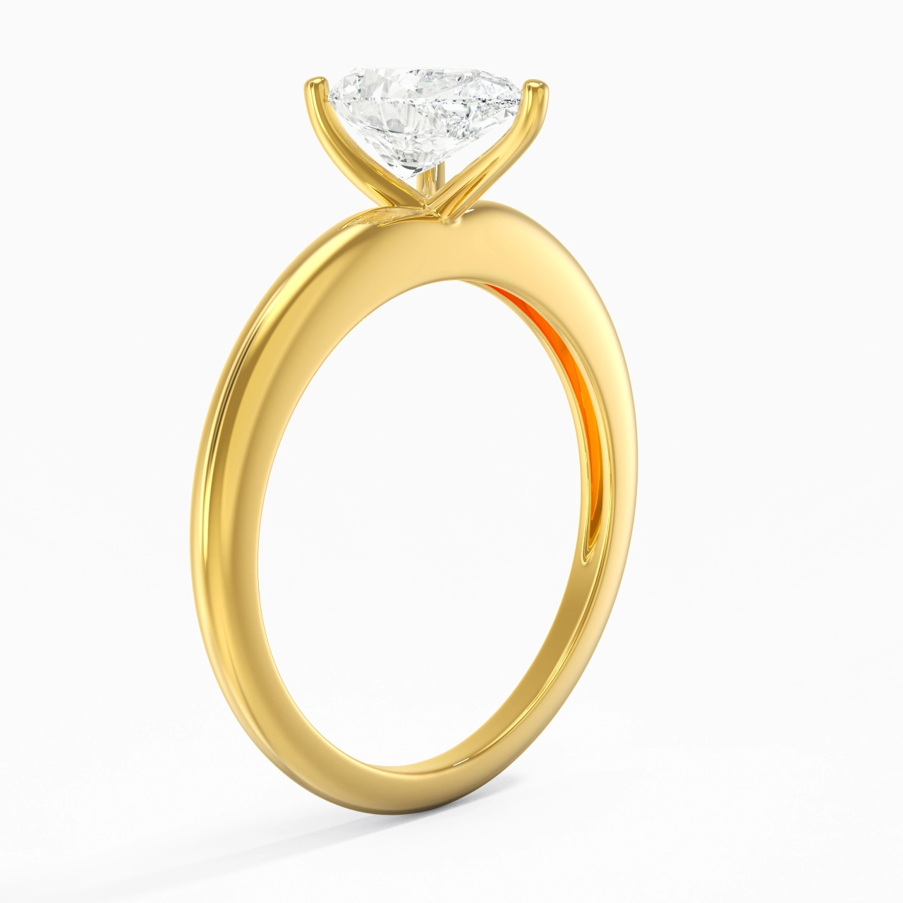 Classique Simple Poire Coupé Bague de fiançailles
