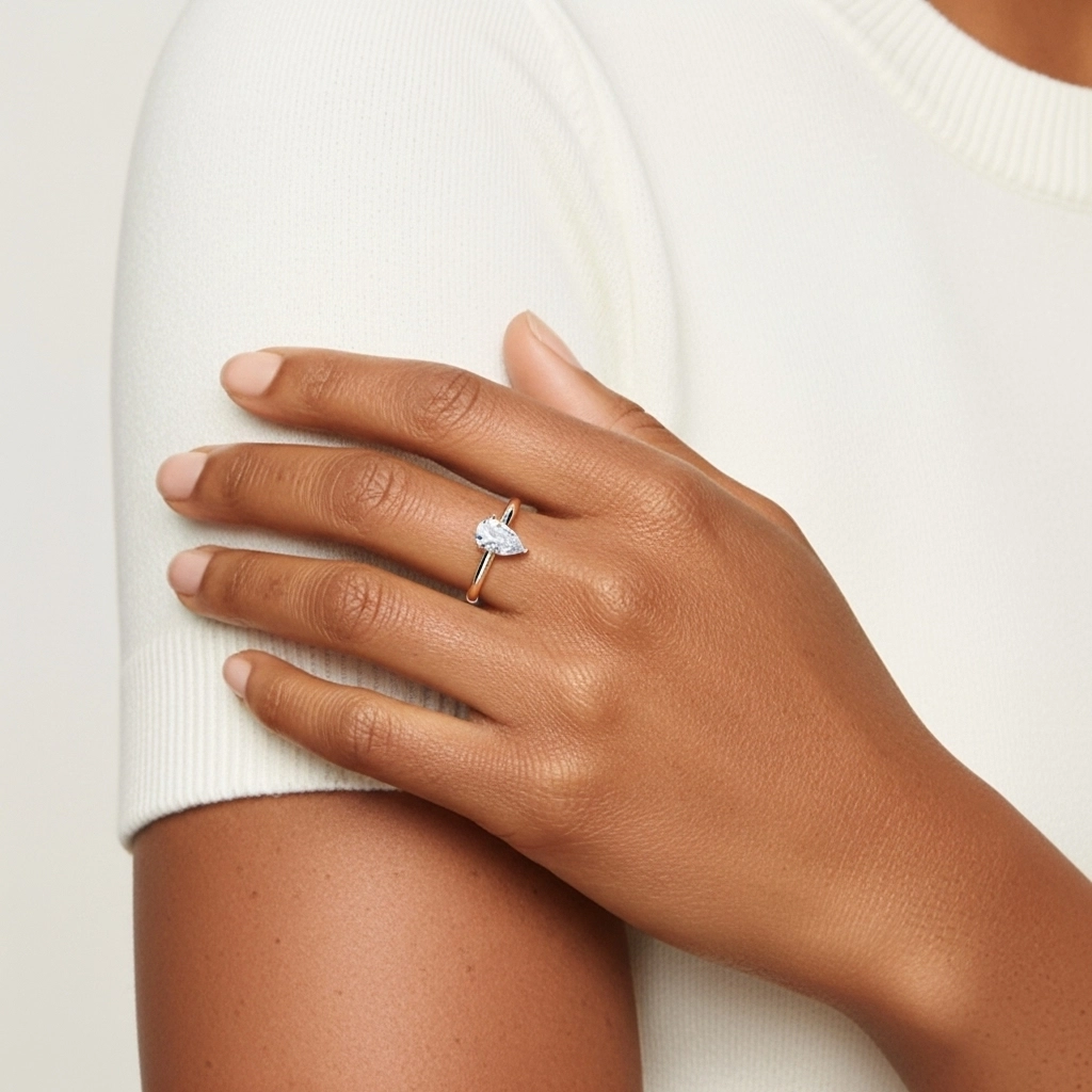 Classic Simple Pear Cut Engagement Ring