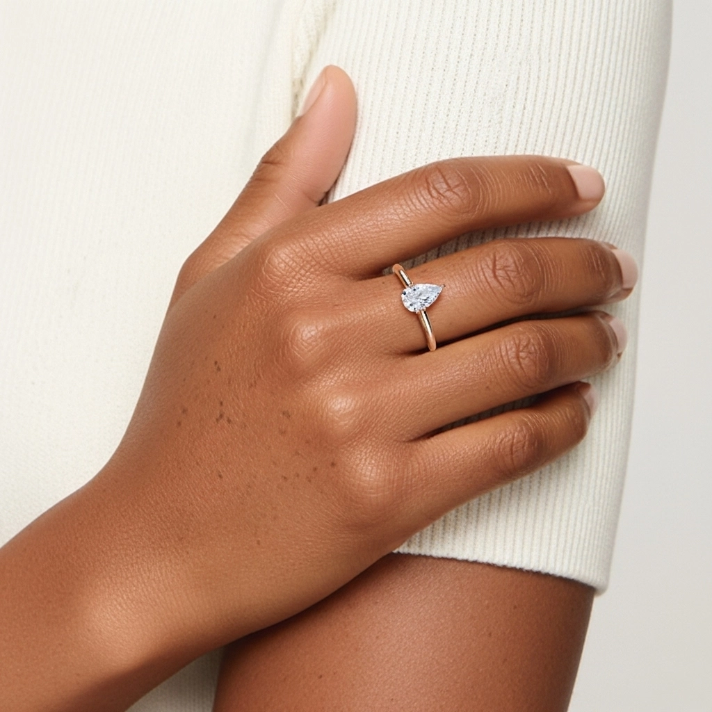 Classic Simple Pear Cut Engagement Ring