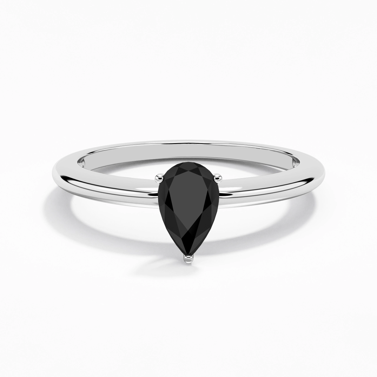 Classique Simple Poire Coupé Bague de fiançailles