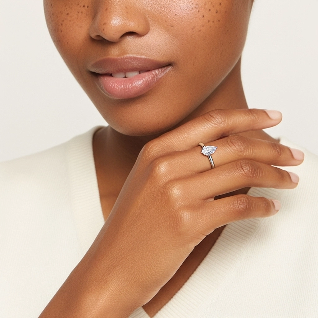 Classic Simple Pear Cut Engagement Ring