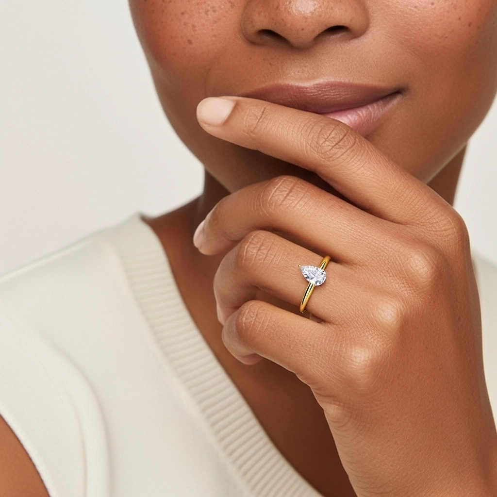 Classic Simple Pear Cut Engagement Ring