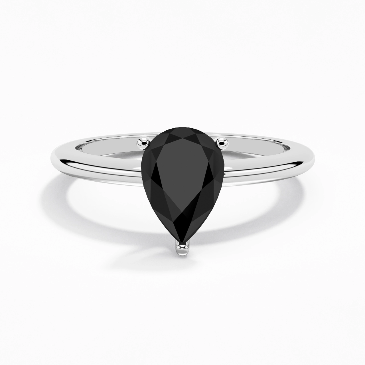 Classique Simple Poire Coupé Bague de fiançailles