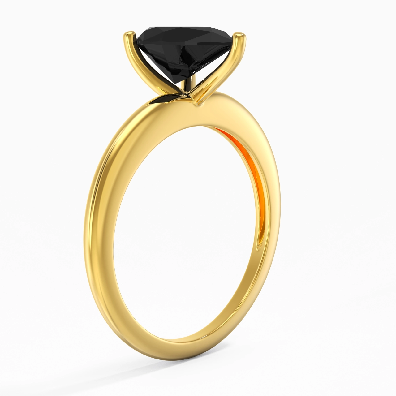 Classique Simple Poire Coupé Bague de fiançailles