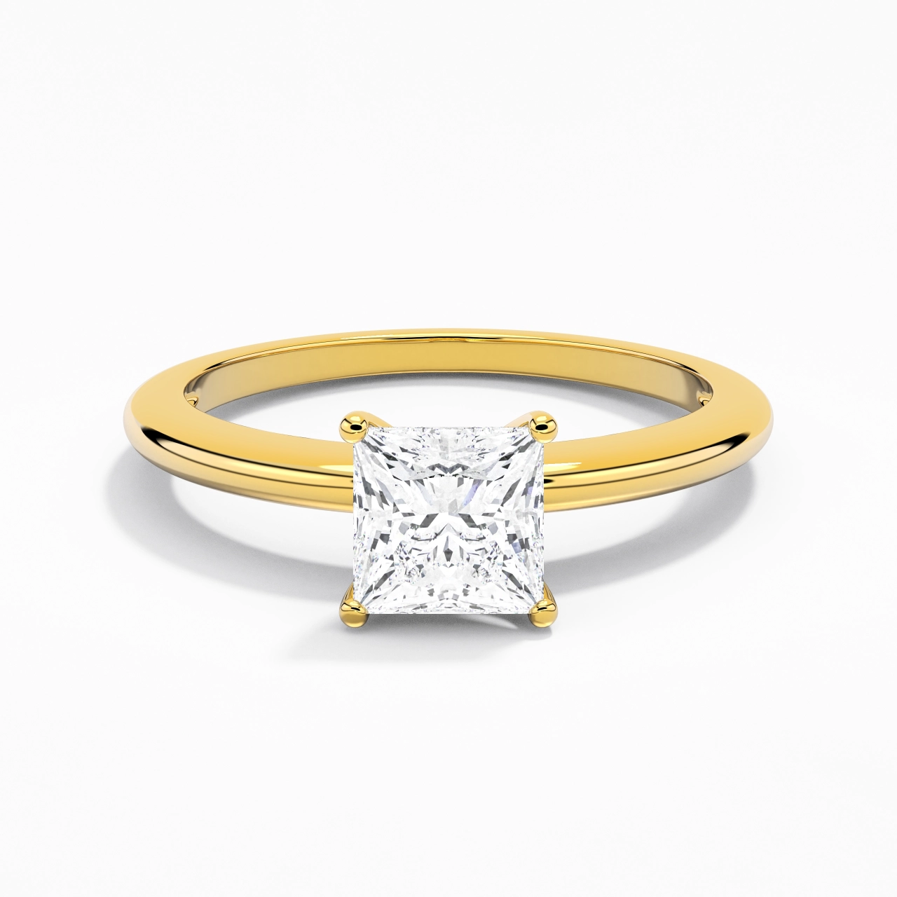 Classique Simple Princesse Coupé Bague de fiançailles