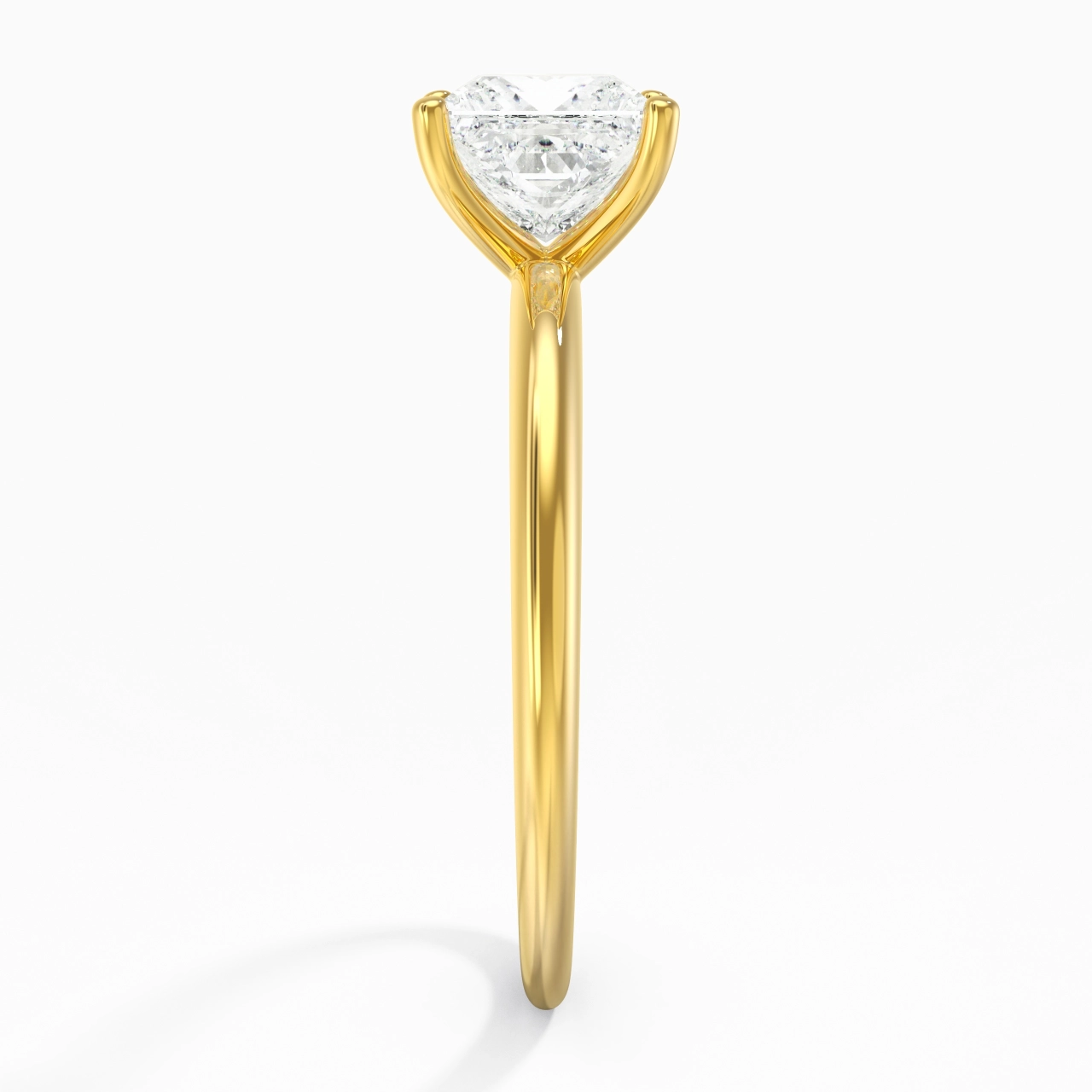 Classic Simple Princess Cut Engagement Ring