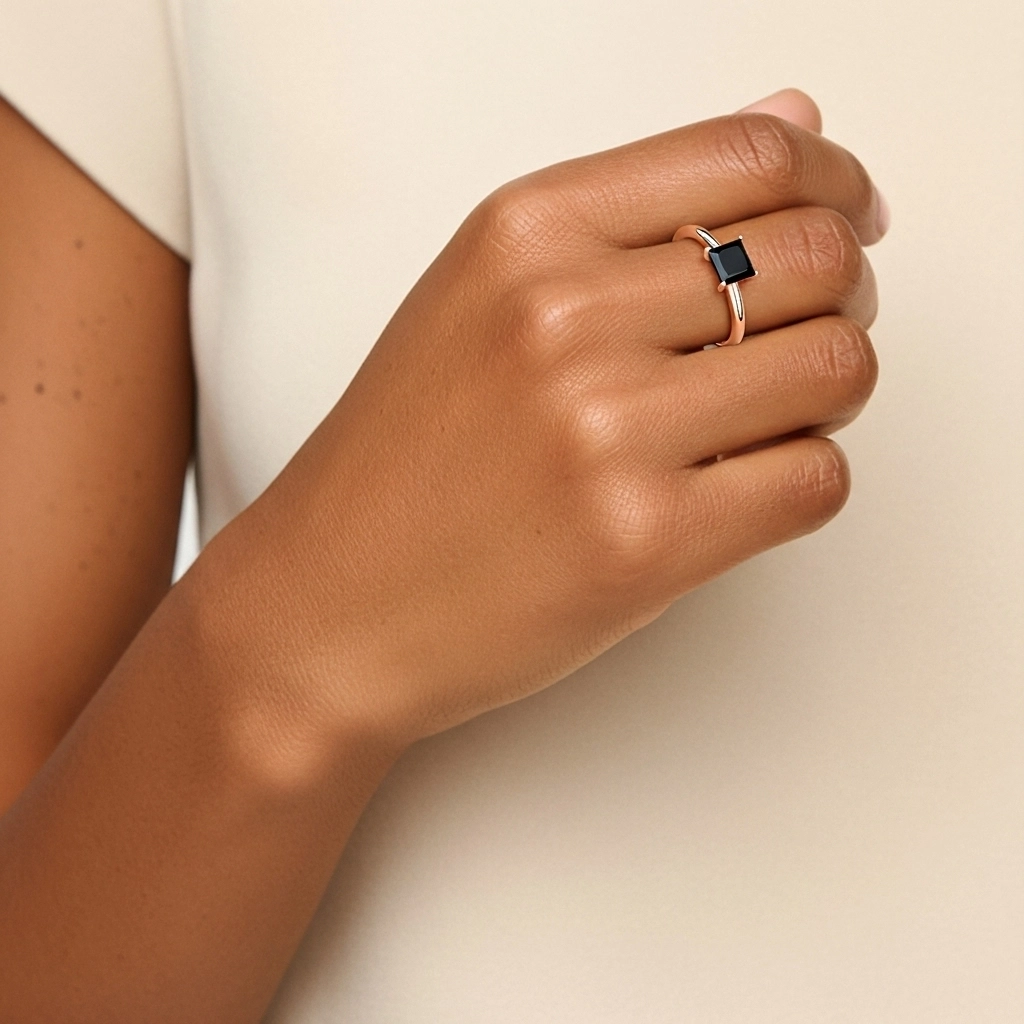 Classic Simple Princess Cut Engagement Ring