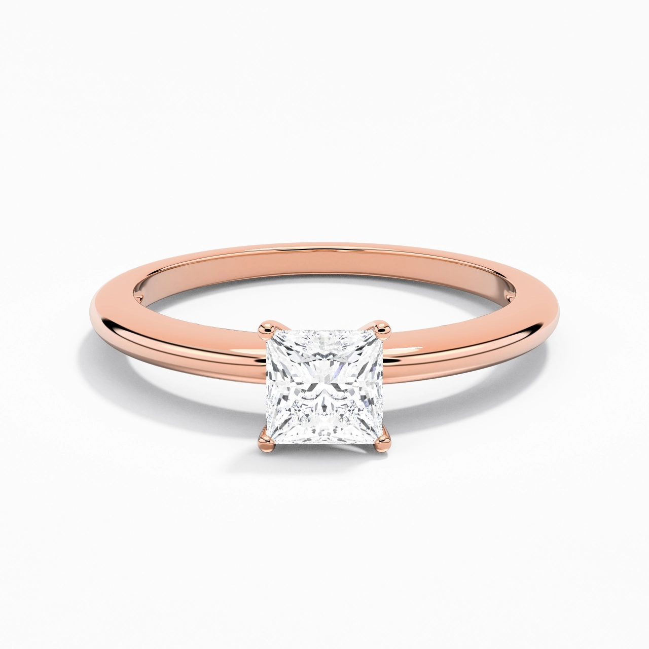 Classic Simple Princess Cut Engagement Ring