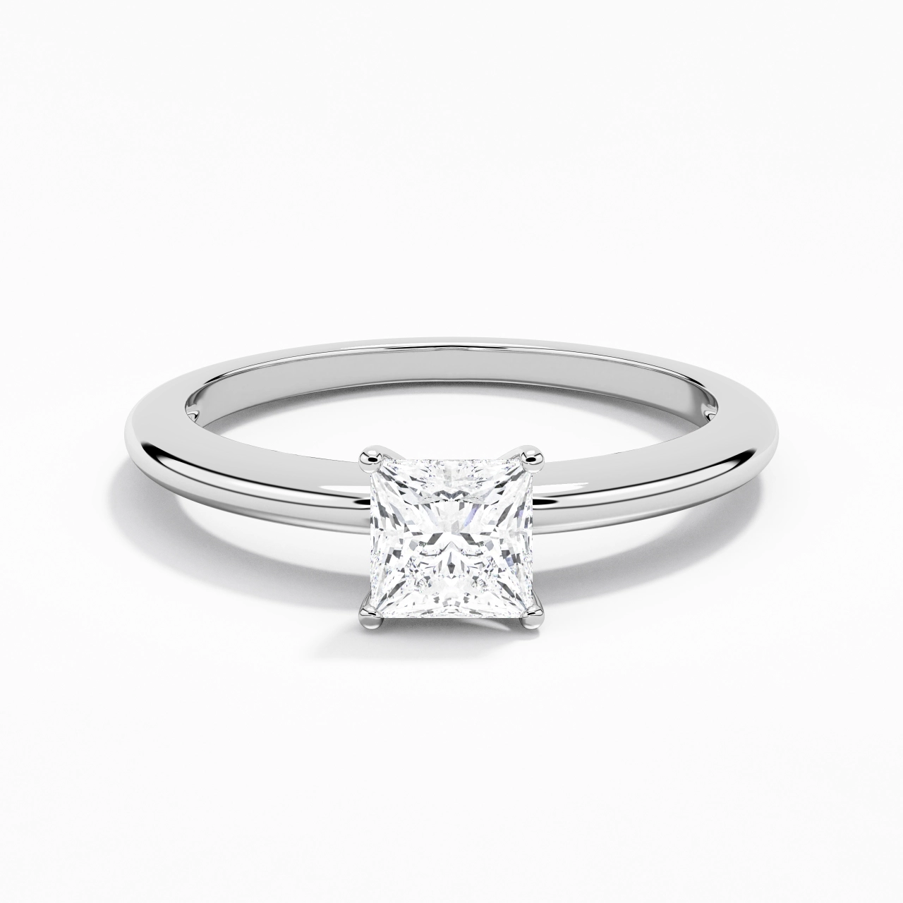 Classique Simple Princesse Coupé Bague de fiançailles
