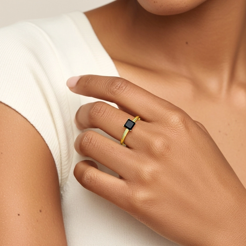 Classic Simple Princess Cut Engagement Ring