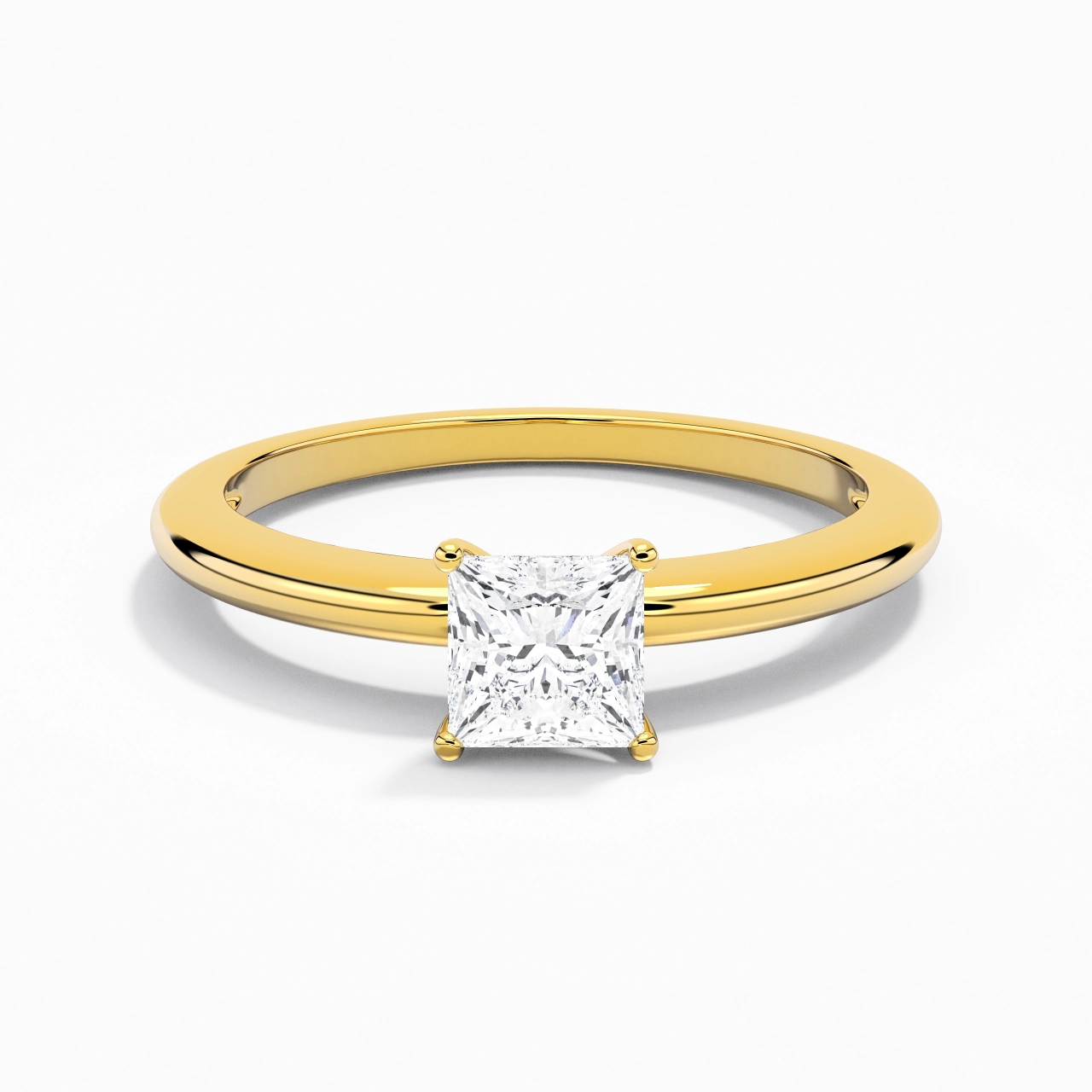 Classique Simple Princesse Coupé Bague de fiançailles