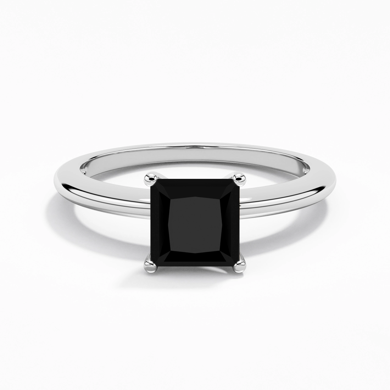 Classic Simple Princess Cut Engagement Ring