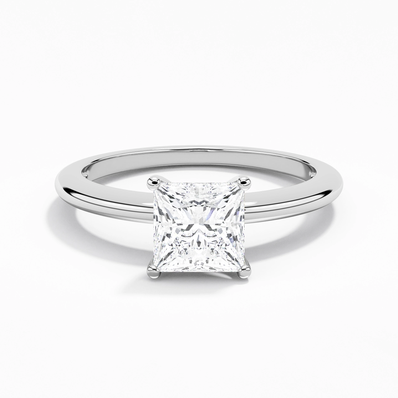 Classic Simple Princess Cut Engagement Ring