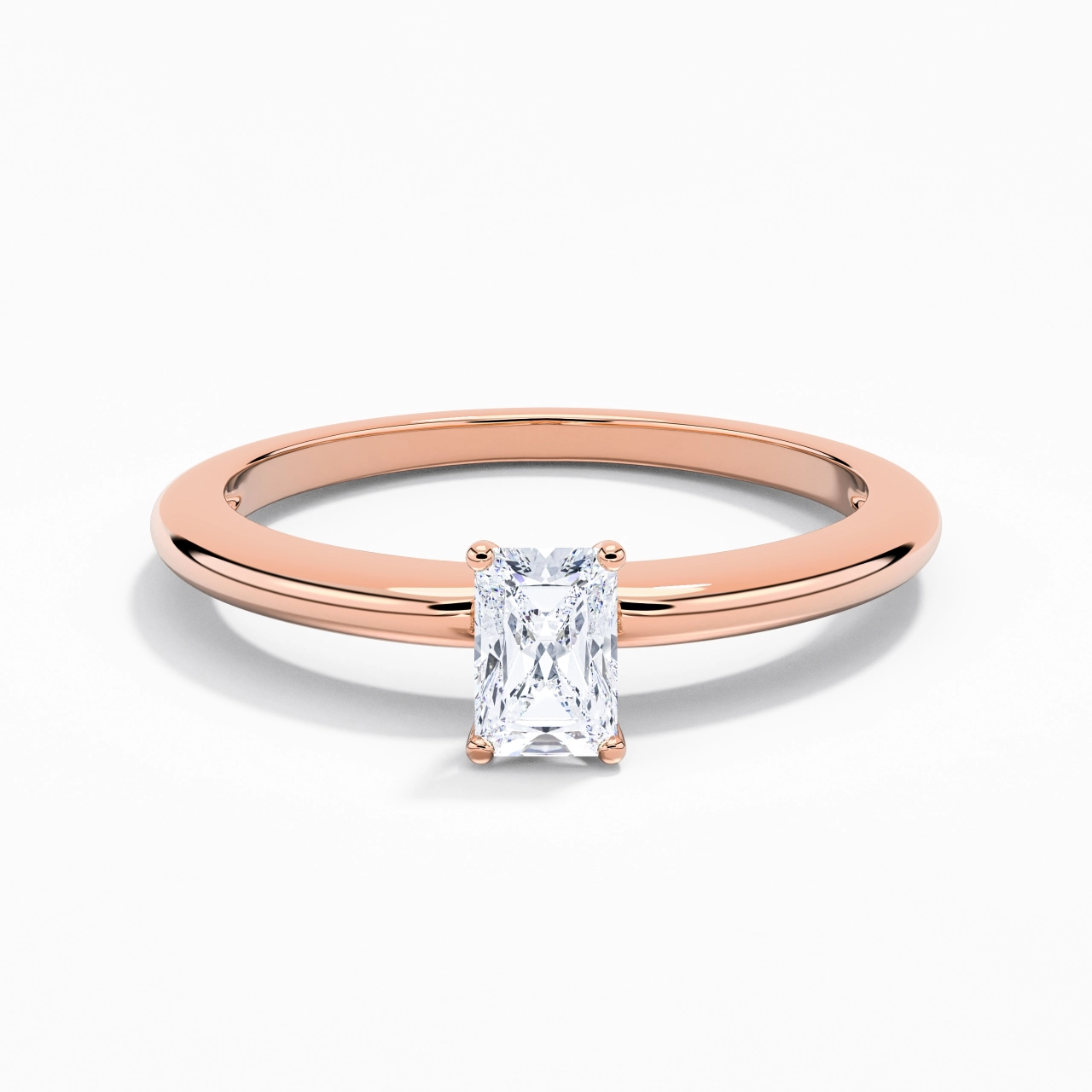 Classic Simple Radiant Cut Engagement Ring