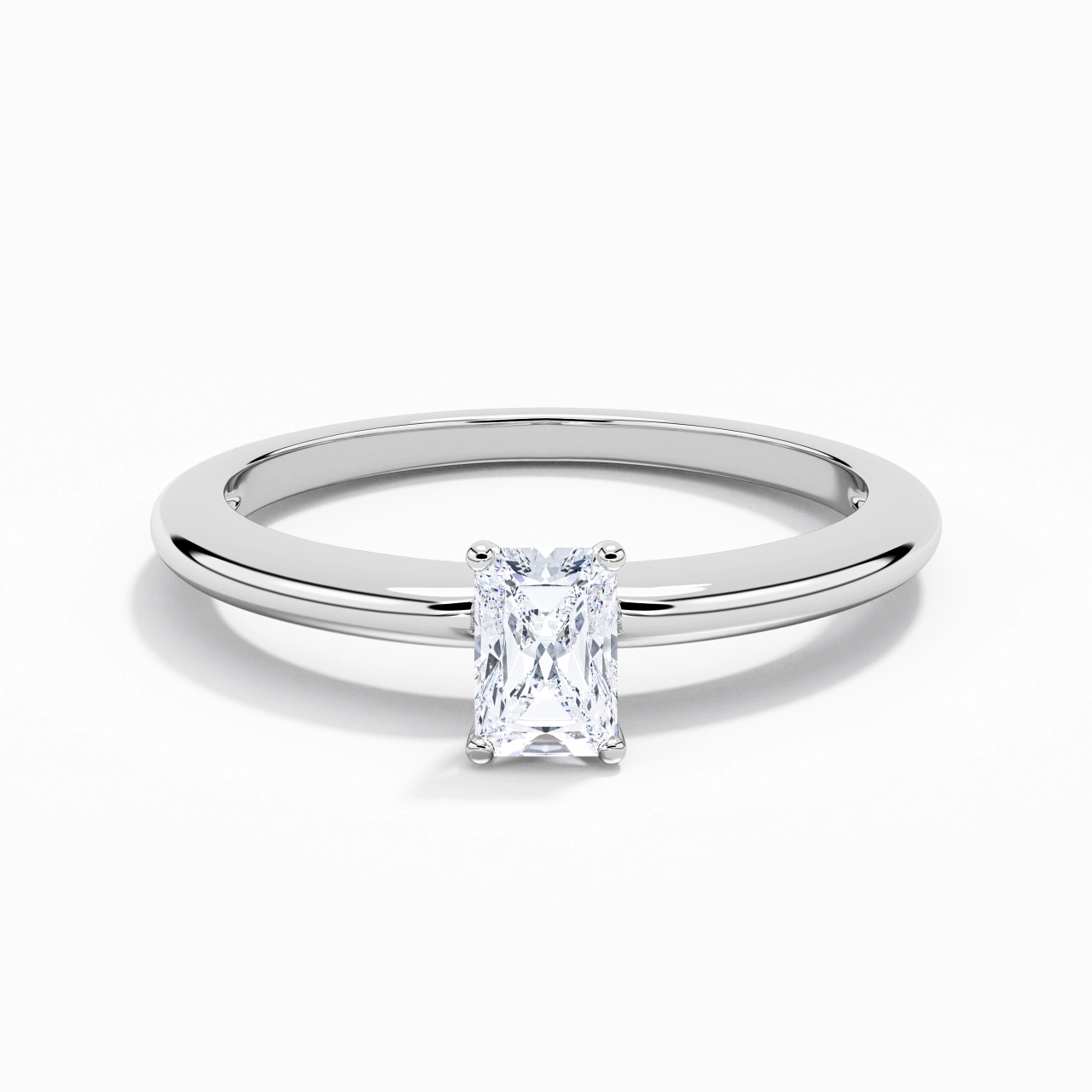 Classic Simple Radiant Cut Engagement Ring