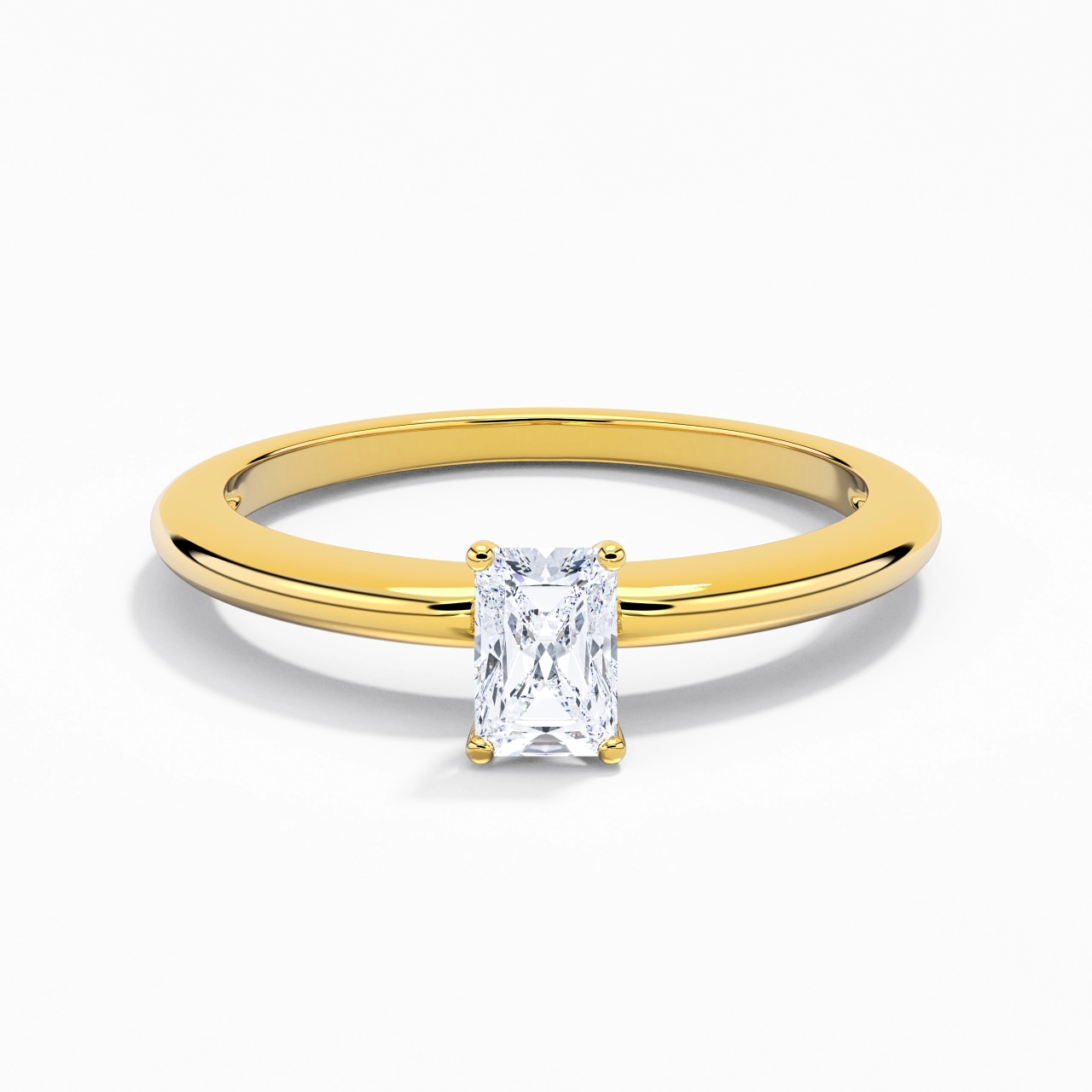 Classique Simple Radiant Coupé Bague de fiançailles